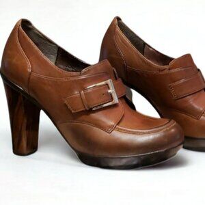 Sofft Nickelby Women’s Shoes Tobacco Brown Leather Platform Loafer Mary Jane 9